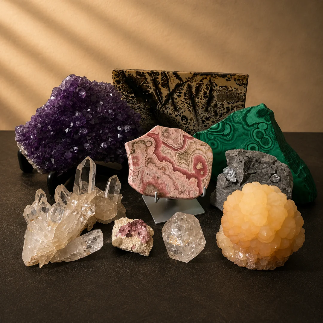 กลุ่มหินธรรมชาติหลายชนิดของ Hobby Stone Quartz สำหรับหน้าแรก
